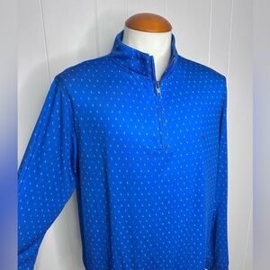 Tailorbyrd Royal Blue Byrd Print Performance Quarter Zip